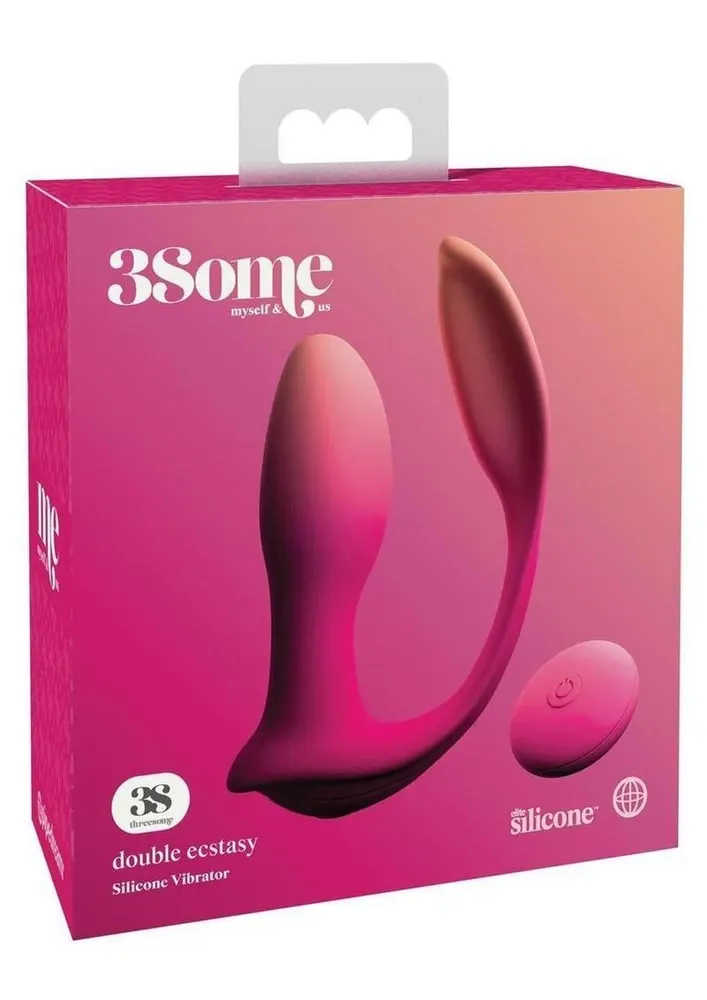 pornhint Pornhint 3Some Double Ecstasy Silicone Rechargeable Vibrator with Remote Vibrator