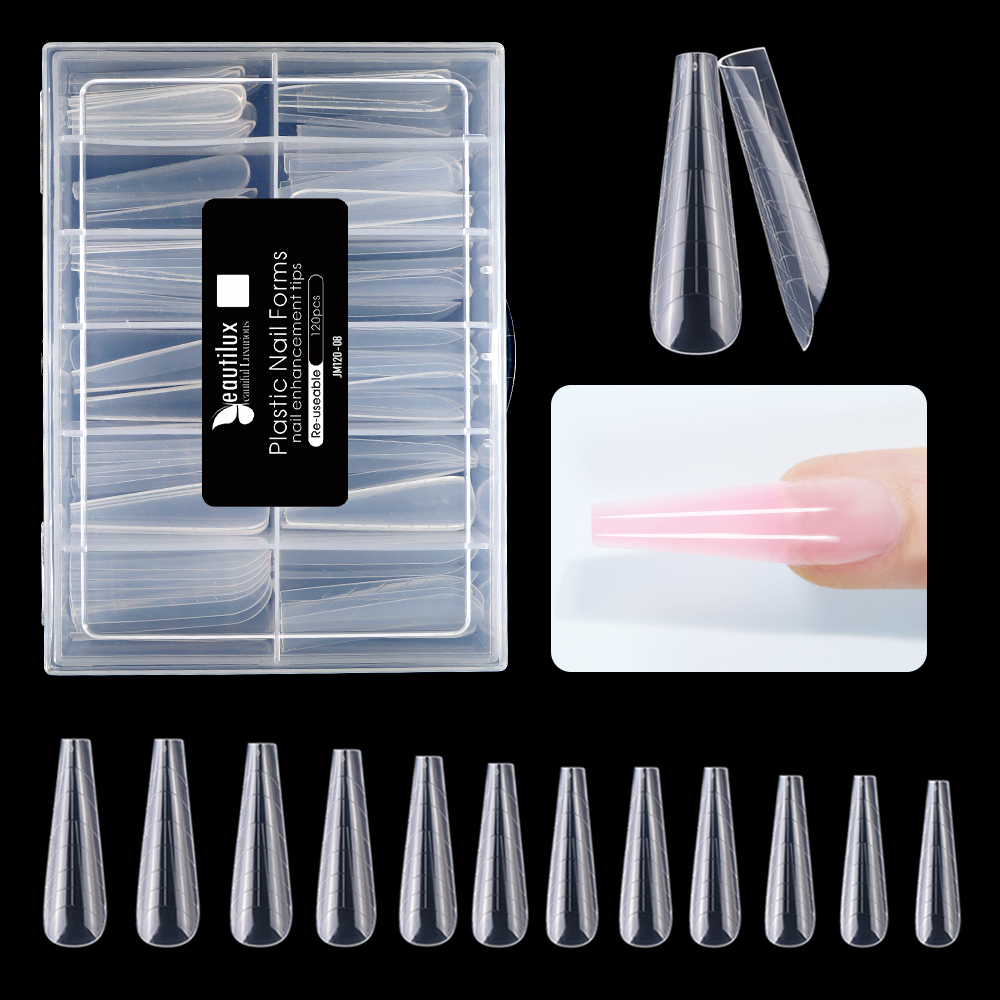 Dual Forms For Nail Extention | Full Cover | Coffin | 12 sizes | 120pcs