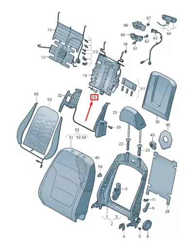 Dronehint NEW VW TOUAREG 7P FRONT LEFT BACKREST MAT ATTACHMENT PARTS 8T0898955 (For: Audi Sport) Parts