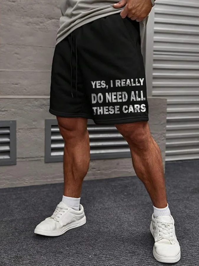Yes, I Really Do Need All These Cars Printed Casual Men's Shorts - Devcarry