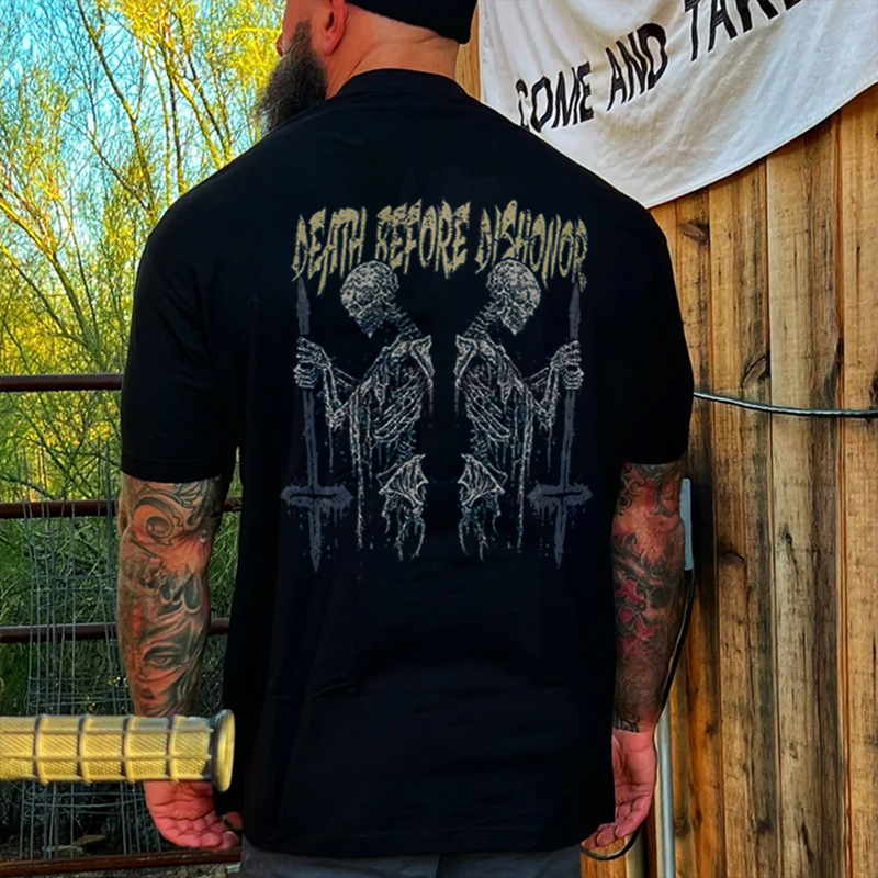 Livereid Death Before Dishonor Printed Men's T-shirt - Livereid