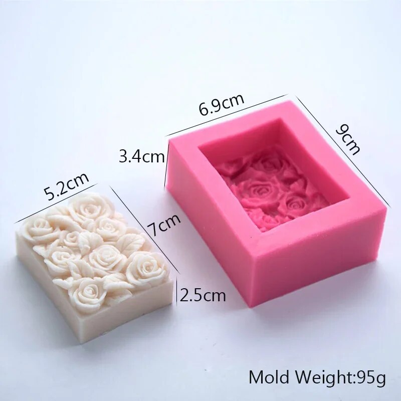 3D Rose Soap Silicone Mold for DIY Handmade Flowers Cake Chocolate Candle Craft Gift Molds Aromatherapy Soap Making Supplies