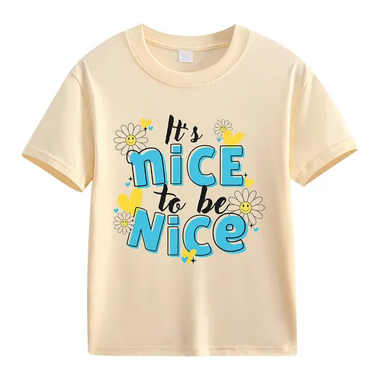 【2Y-13Y】It's Nice To Be Nice Daisy Graphic T-Shirt For Kids