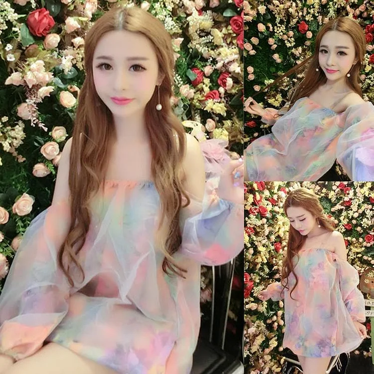 Pastel Off-Shoulder Floral Dress SP179316