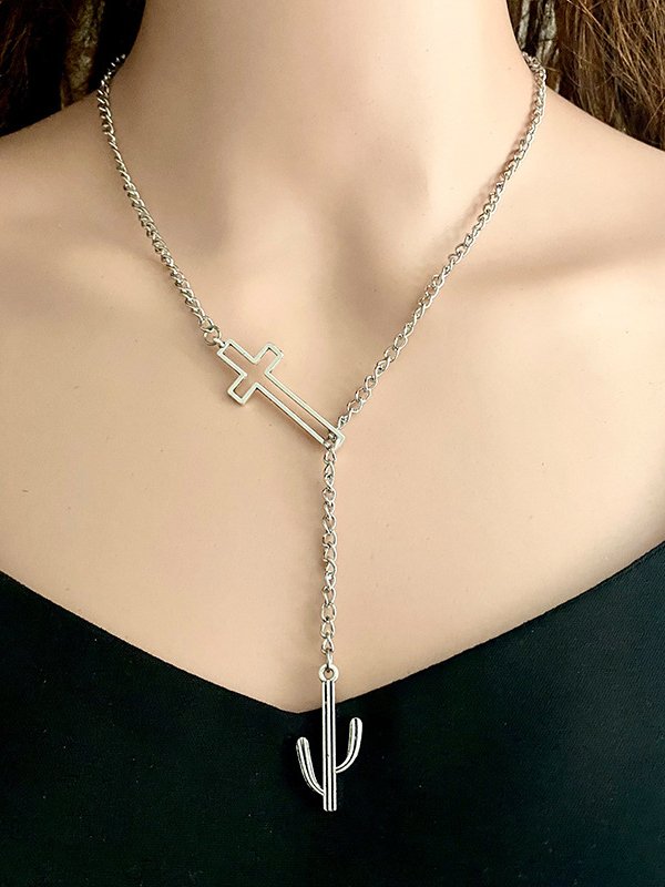 Vintage sunflower cross necklace