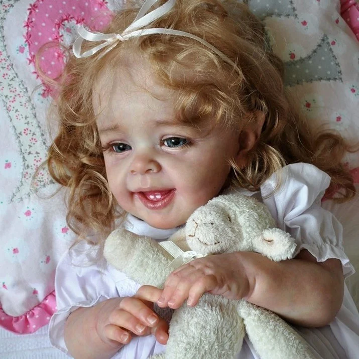 Eyes Blinking BABY!-20" Look Real Innocent and Cute Silicone Reborn Girl Doll Beryl With Blue Eyes and Blond Hair
