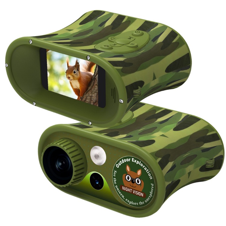 BekinTek Kids Night Vision Binoculars Rechargeable Digital Telescope NVG Infrared Goggles Full Dark Observing Scope 7x IR Adjustment 8x Zoom 2.5K Video Playback 48M Photo 2.4 Inches Large HD Screen with 32G TF Card for Children Day Night Camping Hiking 15