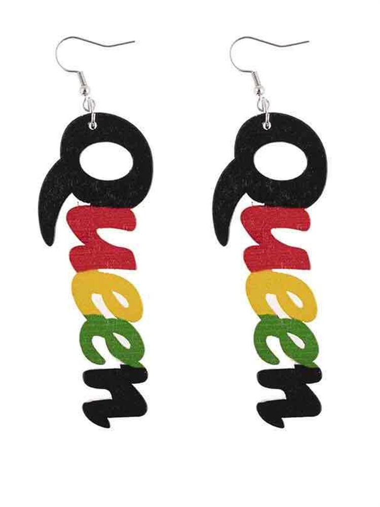 Comstylish Juneteenth Queen Lightweight Wooden Earrings