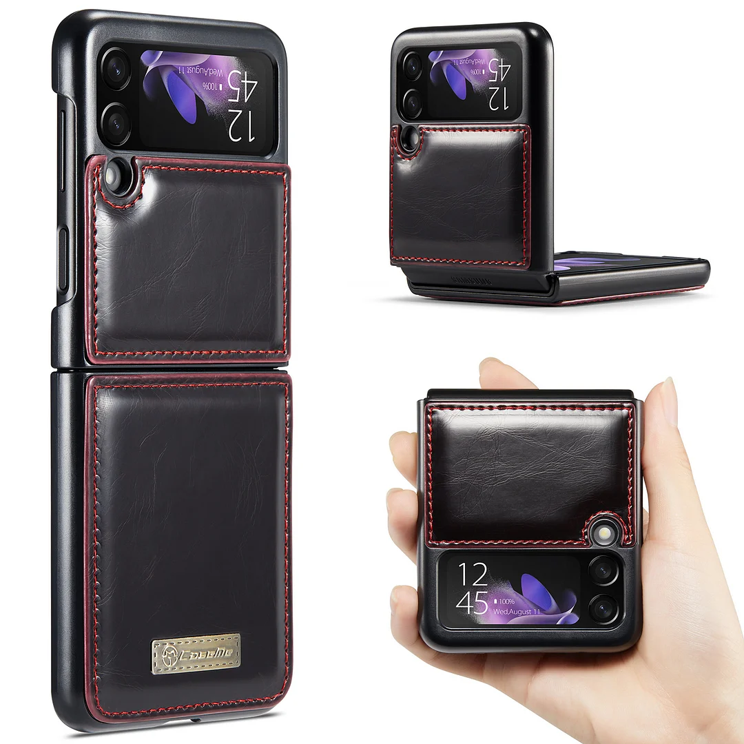 Retro Leather Purse Wallet Phone Case For Galaxy Z Flip3/Z Flip4/Z Flip5
