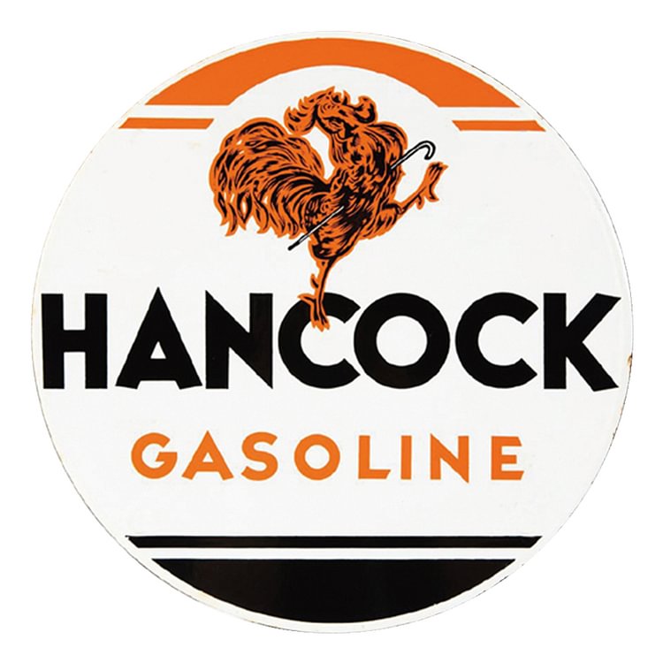 Hancock Gasoline - Round Shape Tin Signs/Wooden Signs - 30*30CM
