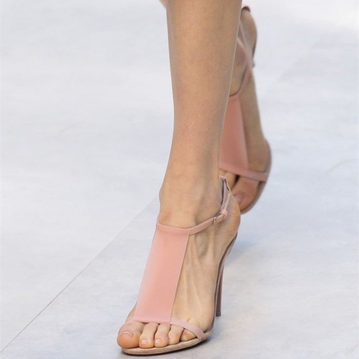 Women's Pink Stiletto Heels Dress Shoes Open Toe T Strap Sandals |FSJ Shoes