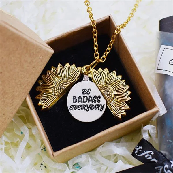 Be Badass Everyday Sunflower Necklace