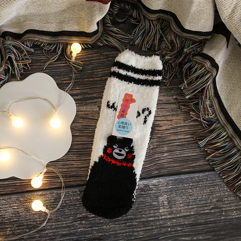 Cartoon Coral Velvet Christmas Thermal Thick Socks