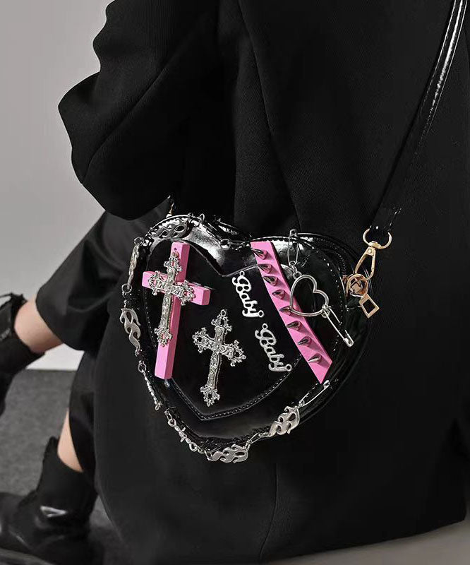 Rhinestone Criss Cross & Cutouts Messenger Bag w/ Chain Strap main image 1