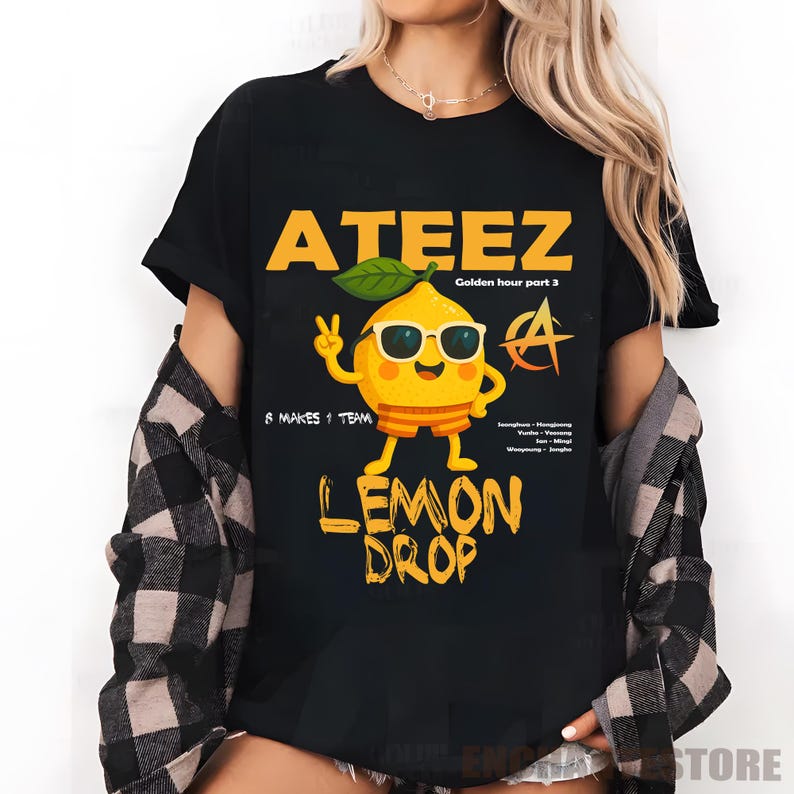 Ateez Golden Hour Part. 3 Lemon Drop Cute Cartoon T-Shirt