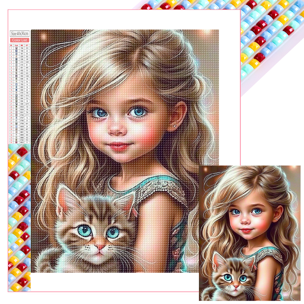 Cute Girl 30*40CM (Canvas) Full Square Drill Diamond Painting