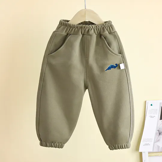 【12M-7Y】Boys' Dinosaur Embroidered Casual Sweatpants
