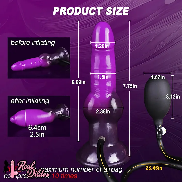pornhint Pornhint 7.75in Big O Knot Silicone Inflatable Dildo Adult Gay Lesbian Sex Toy Toy