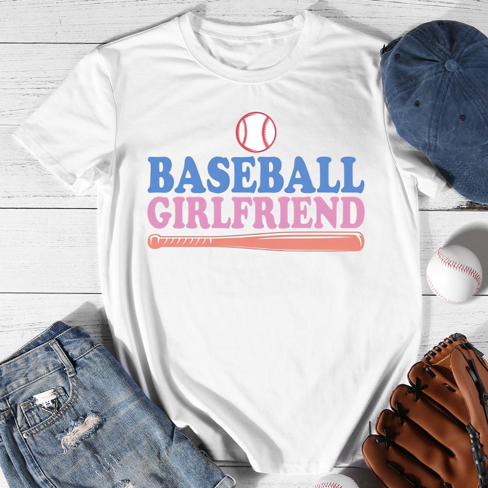 Baseball Girlfriend Round Neck T-shirt-0025499-Guru-buzz