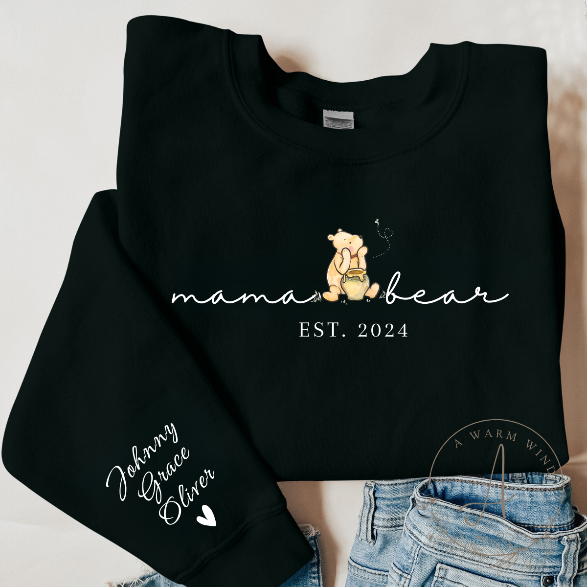 Mama Bear Sweatshirt For Women, Custom Mama Bear Childs Shirt, Mothers Day  Gift, Mom Shirt With Kids Name, Personalized Mama Sweatshirt, Christmas