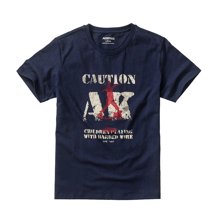 TIMSMEN Vintage Graphic Cotton Crew Neck Casual T-Shirt