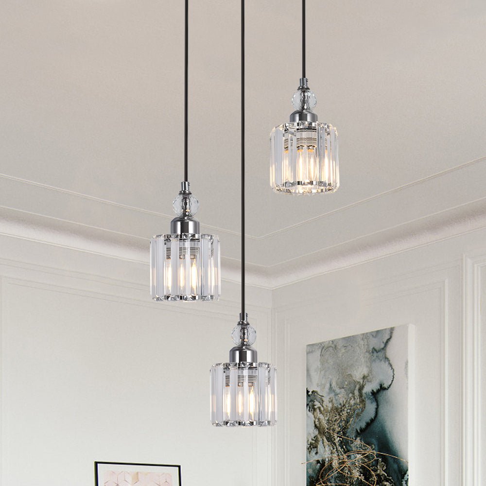 Glam 3-Light Cluster Crystal Pendant Chandelier