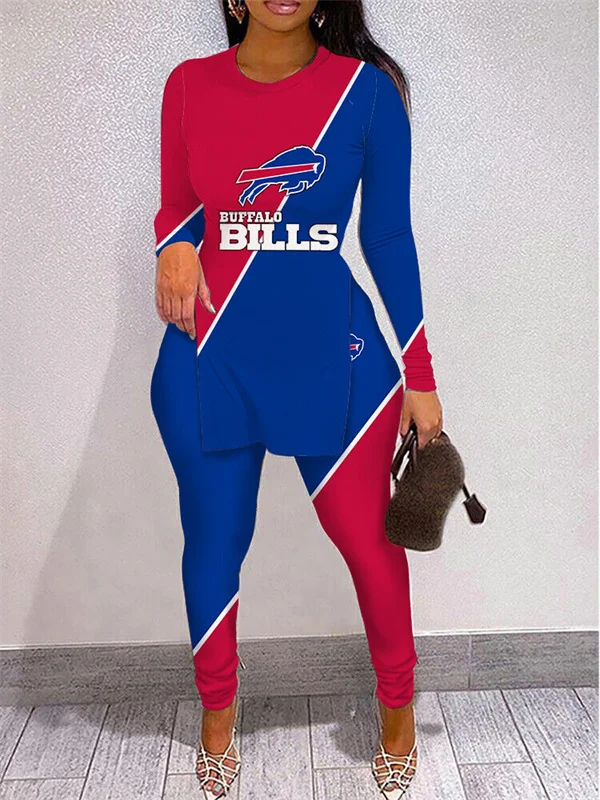Buffalo BillsLimited Edition High Slit Shirts And Leggings Two-Piece Suits