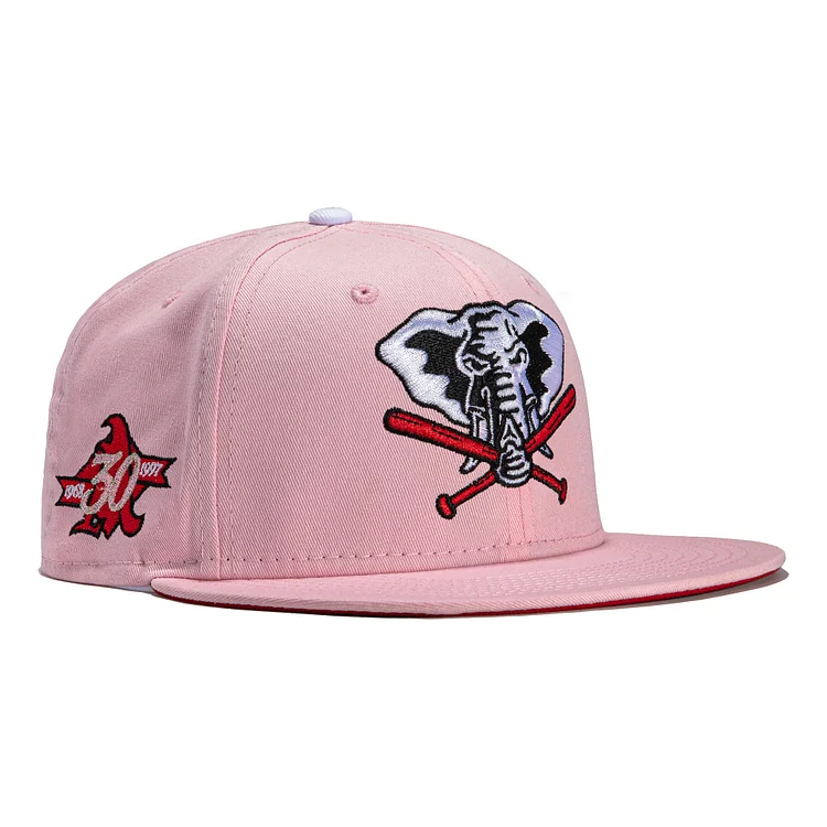 Exclusive New Era 59Fifty Strawberry Jam Oakland Athletics 30th Anniversary Patch Stomper Hat- Pink QueenFunky