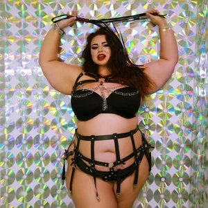 pornhint Pornhint US Size 2-30+ Plus Size PVC Leather Bondage Set BDSM Body Restraints O Ring Curve Gothic Chain Bra Suspender Belts