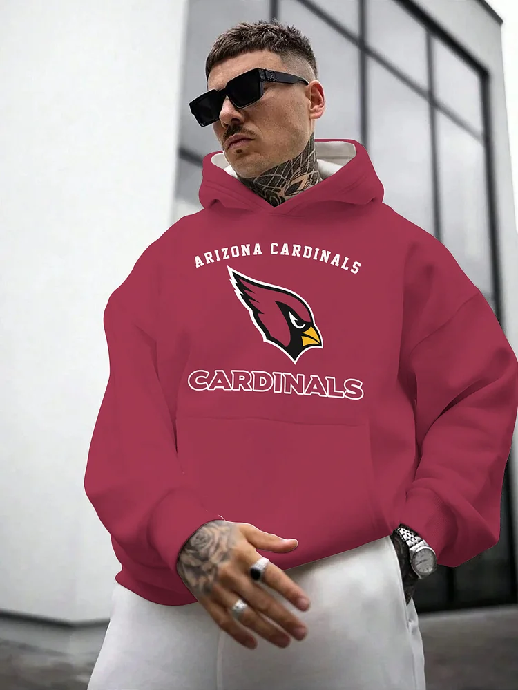 Arizona Cardinals Printed Hooded Pocket Pullover Hoodie