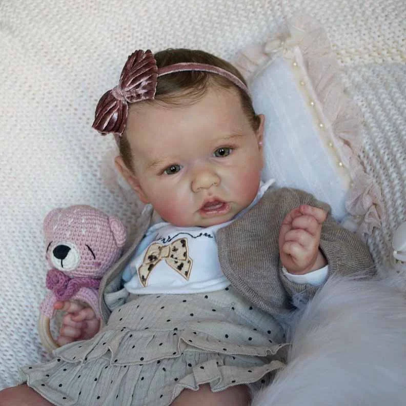 12'' Realistic Open Mouth Silicone Reborn Baby Dolls Girl Named Miracle With Rooted Hair,Special Birthday Gift
