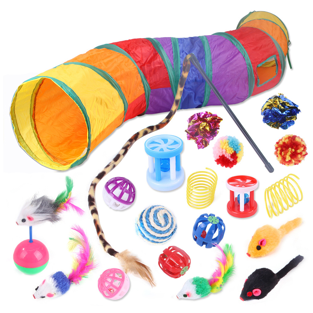 20pcs Cat Tunnel Toys Kit Cat Teaser Feather Wand Sisal Ball Pet Supplies, 501 Original
20pcs Cat Tunnel Toys Kit Cat Teaser Feather Wand Sisal Ball Pet Supplies, 501 Original