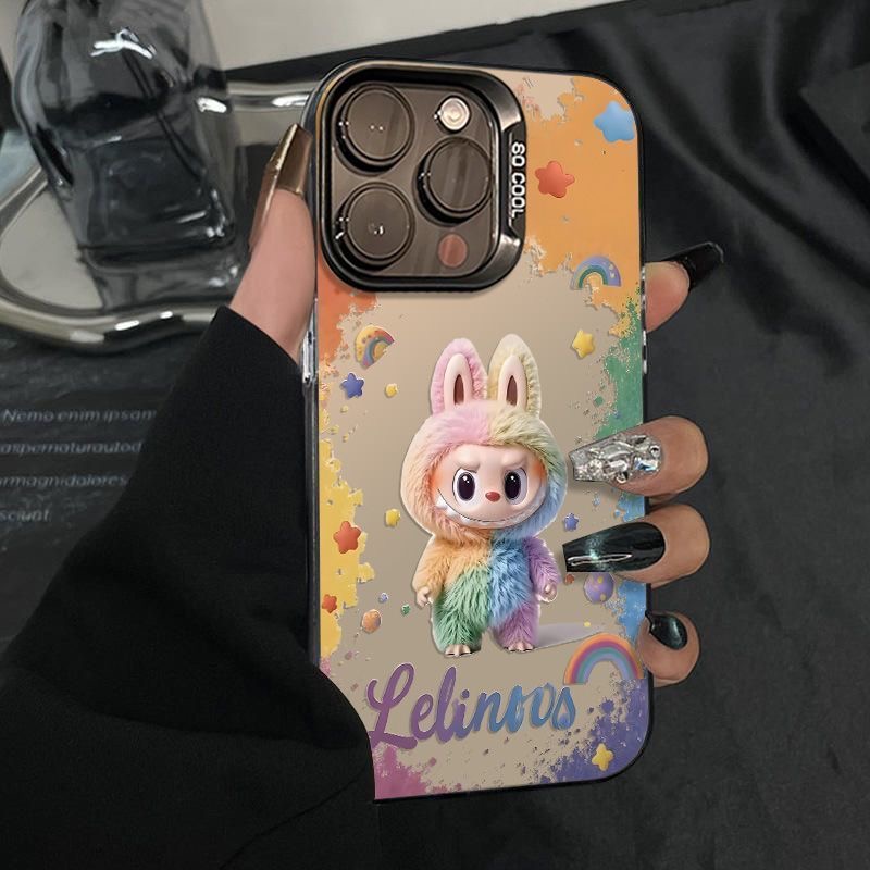 カラフルlabubu ラブブ スマホケース iPhone 16 / 15Pro / 14 Plus