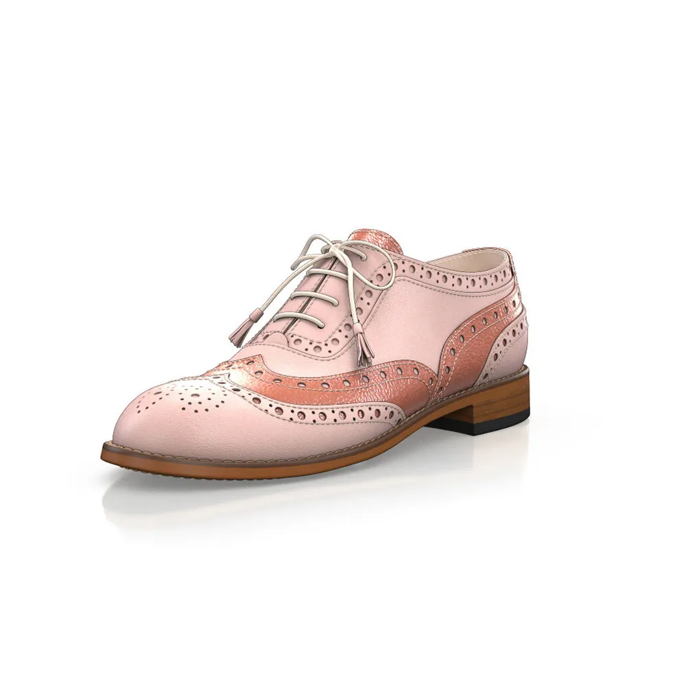 FSJ Pink Men\'s Oxford Dress Shoe Round Toe Lace-up Low Stacked Heel Wingtip Shoe FSJ | Shoes | Fsj Mens Oxford Dress Shoes Classic Brogues  main image 2
