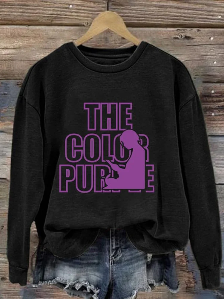 Retro Purple Print Sweatshirt