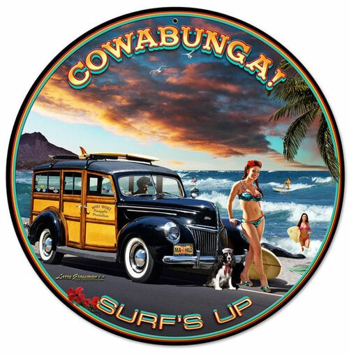 Garage- Round Shape Tin Signs/Wooden Signs - 30*30CM