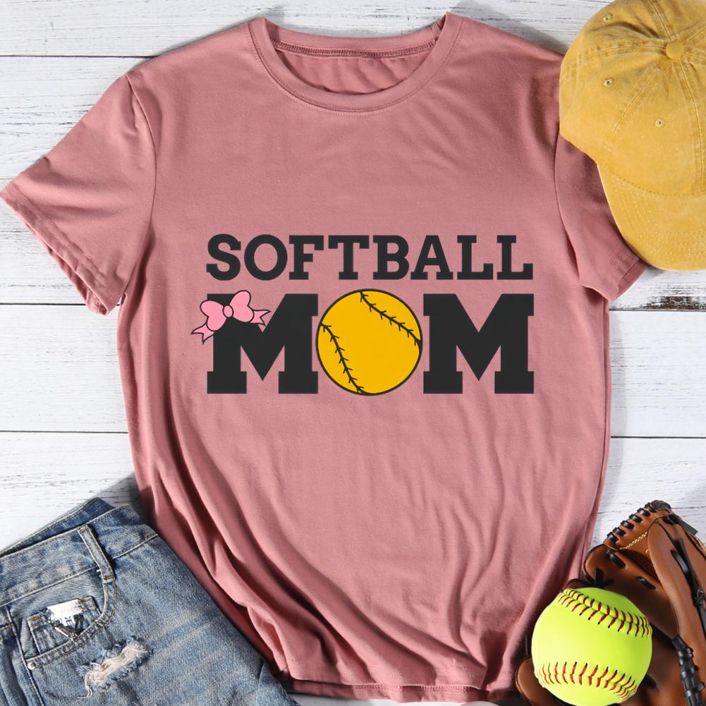 love softball mom Round Neck T-shirt-0024340-Guru-buzz