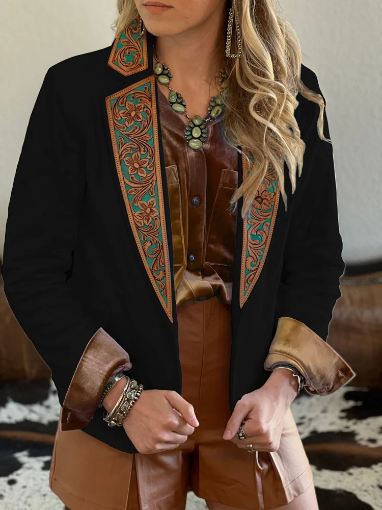 women's retro western style suit jacket