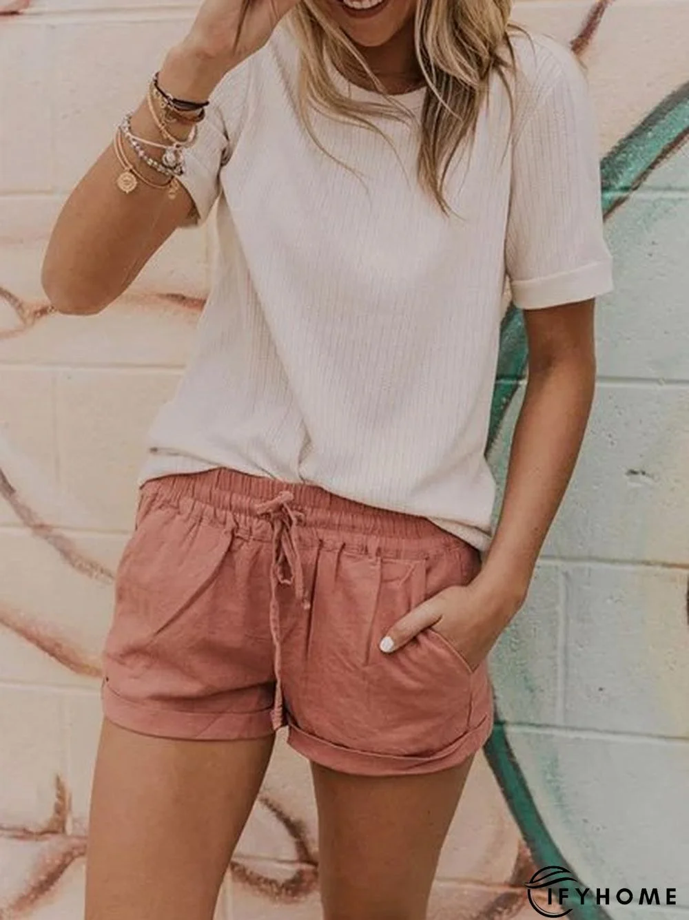 Casual Solid Shorts With Pockets | IFYHOME