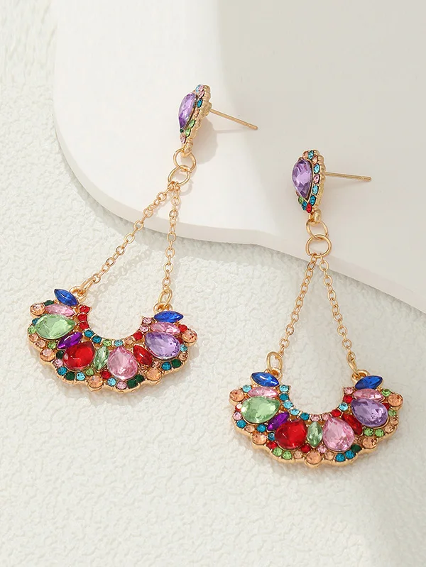 Statement Contrast Color Geometric Earrings Accessories