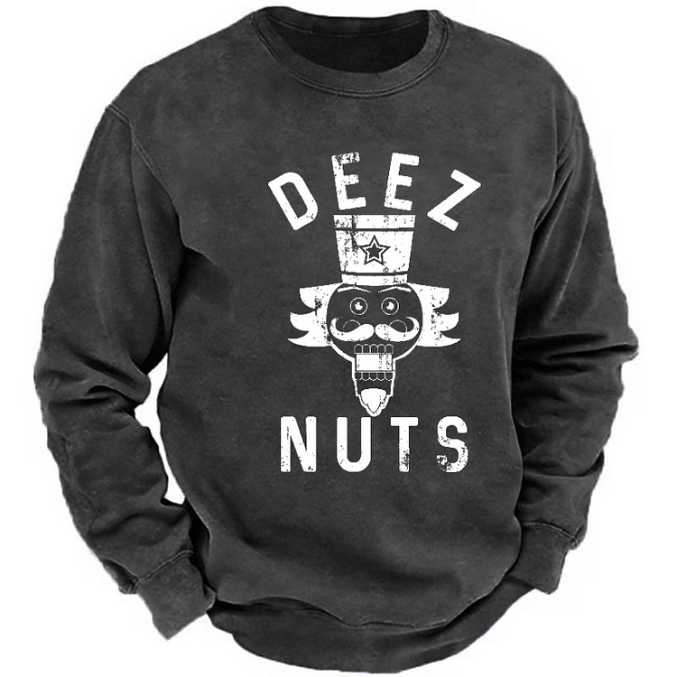 Deez Nuts Funny Nutcracker Humor Christmas Pun Sweatshirt
