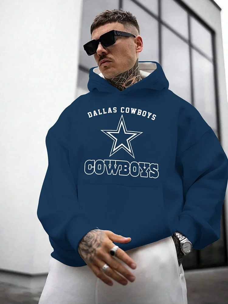 Dallas Cowboys Printed Hooded Pocket Pullover Hoodie