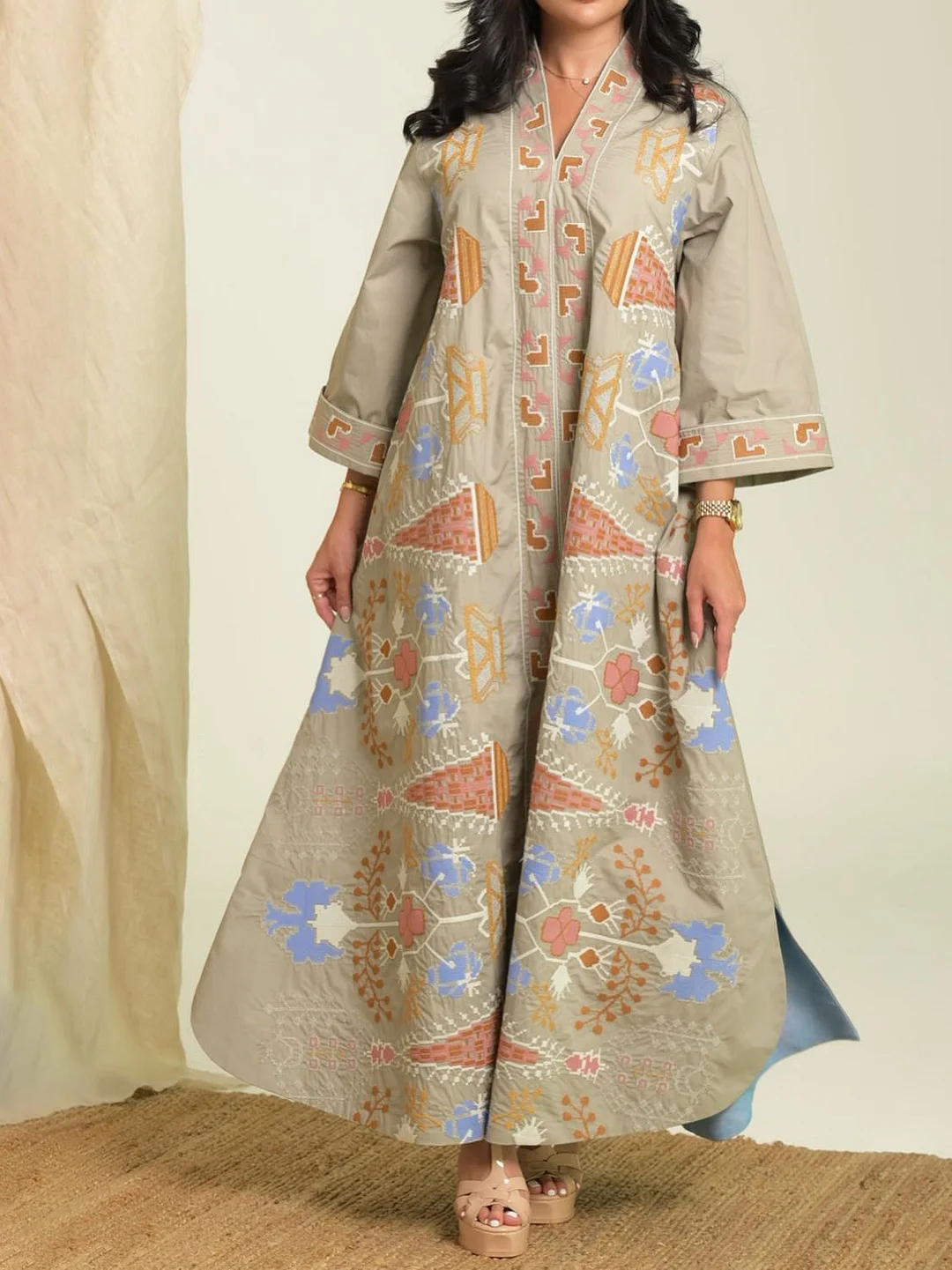 Stylish Printed Robe Dress-inspireuse