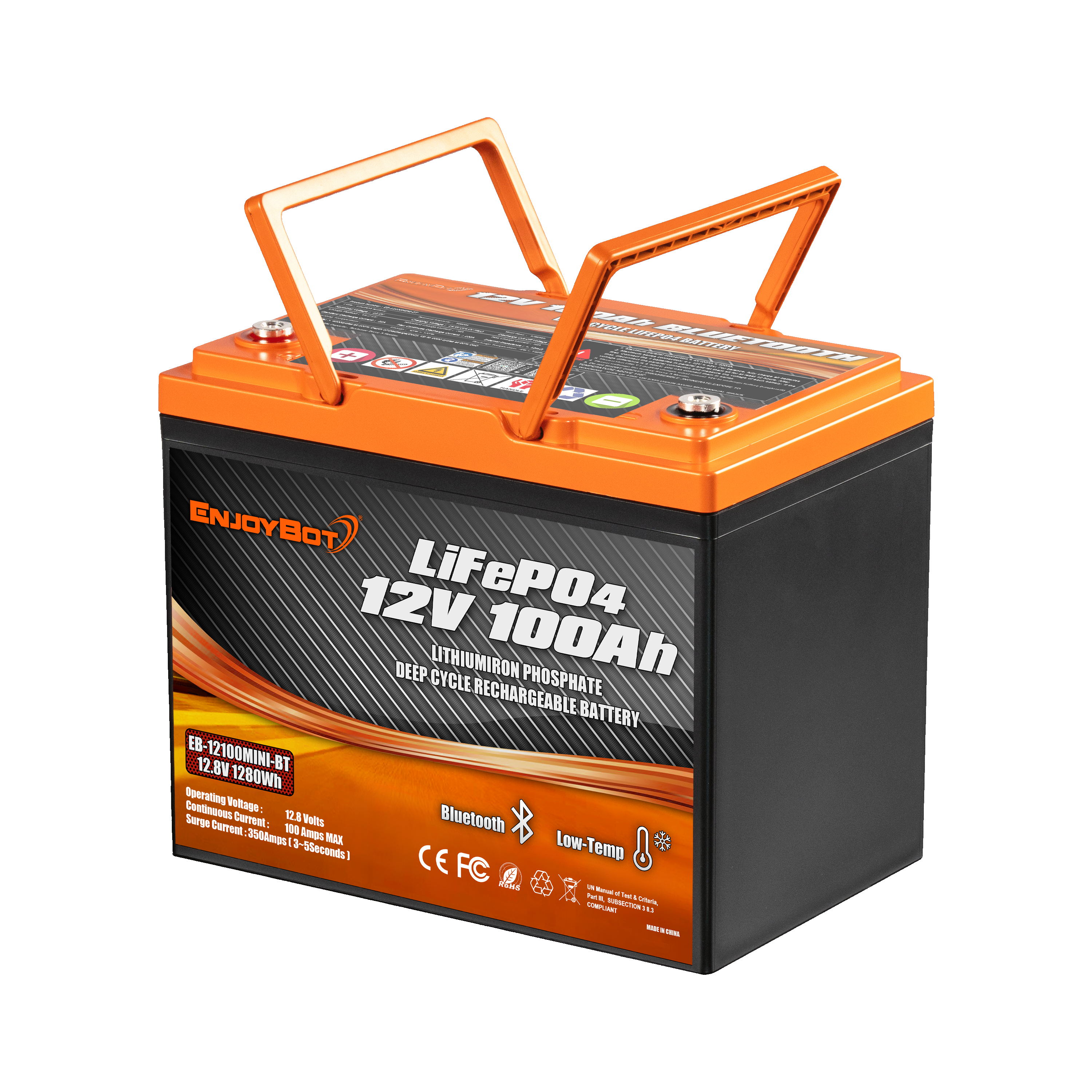 12V 100Ah Mini Enjoybot LiFePO4 Lithium Battery | Deep Cycle