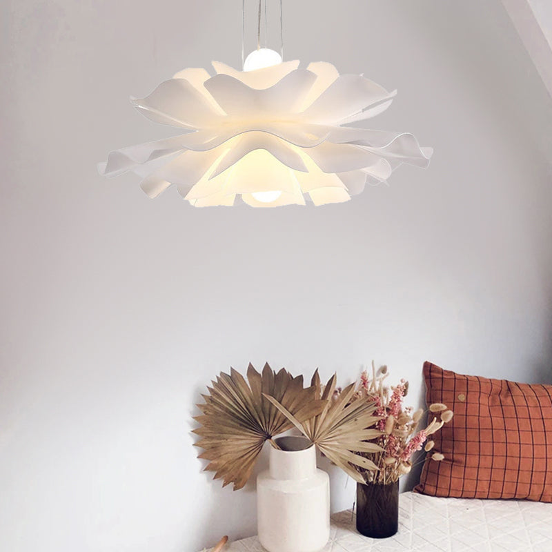 White Plastic Ceiling Light Metal Nordic pendant light Flower Chandelier Lighting