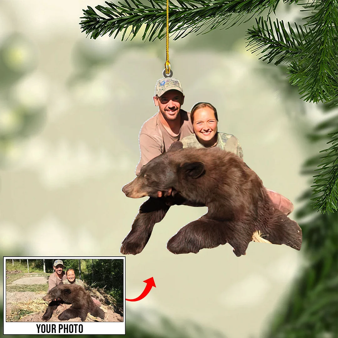 Bear Hunting Custom Photo Ornament
