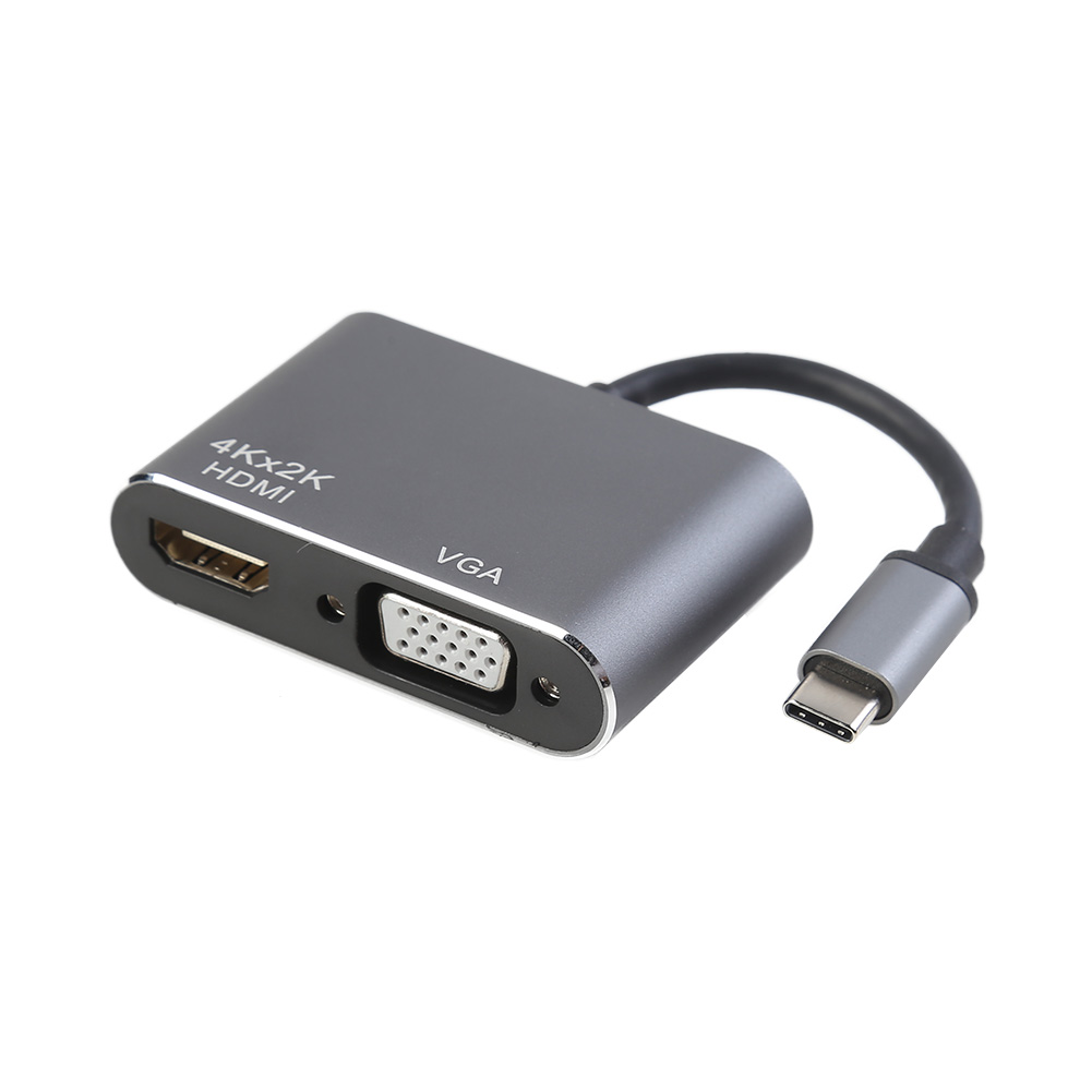 USB Type-C to HDMI-compatible VGA 4K 30Hz Video Adapter Converter for PC TV Projector, Grey, 501 Original
USB Type-C to HDMI-compatible VGA 4K 30Hz Video Adapter Converter for PC TV Projector, Grey, 501 Original