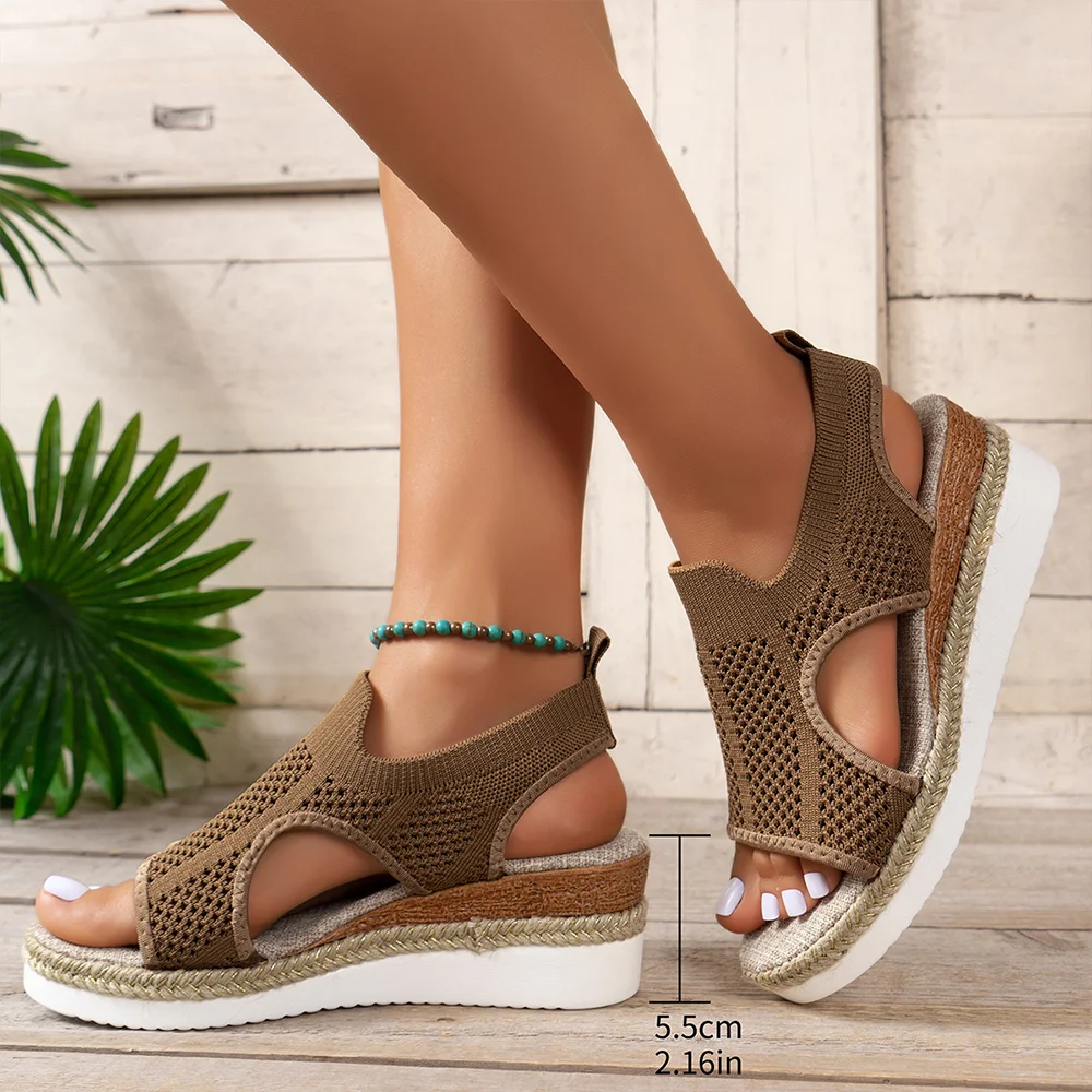 🔥50% OFF+BUY 2 FREE SHIPPING🔥 2024 WOMEN'S PREMIUM STRETCH SLINGBACK WEDGE SANDALS