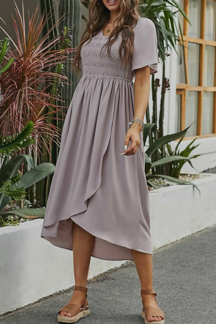 Casual Solid Flounce Square Collar Straight Dresses - Life is Beautiful for You - SheChoic