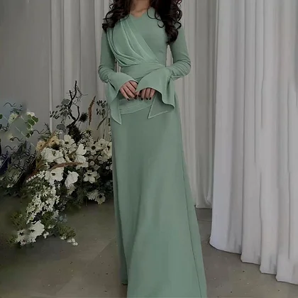 Ruffled Cross-Layered Tie Dress
